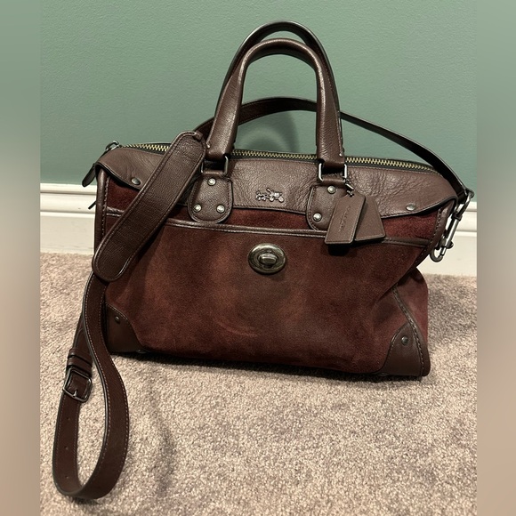 Coach | Bags | Coach Oxblood Suede Rhyder Bag Excellent Condition ...